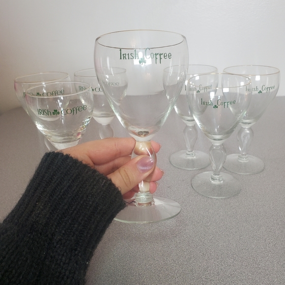 irish coffee Dining Set Of Seven Irish Coffee Stemmed Glasses With